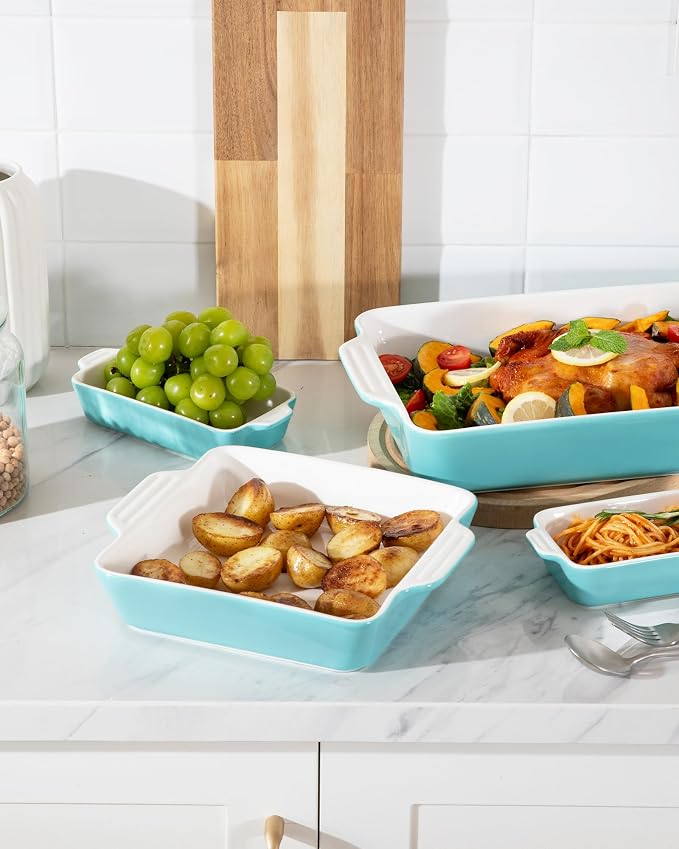Sweejar Ceramic Bakeware Set of 4, Casserole Dishes - Image 5