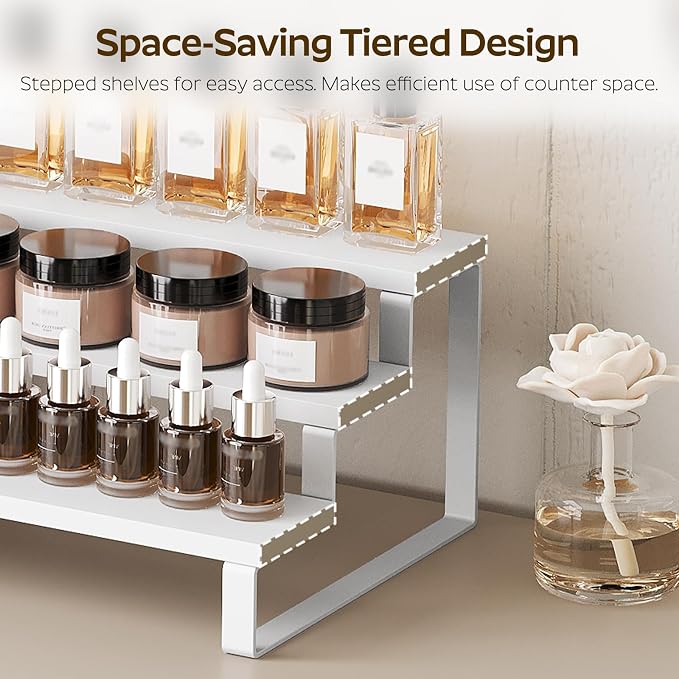 YATINEY Spice Rack, Wooden Display Riser Stand, Vanity Display Stand, Perfume - Image 6