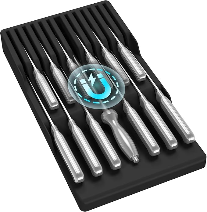 Lifewit Magnetic Drawer Knife Organizers Insert, Kitchen Plastic In Drawer by Lifewit