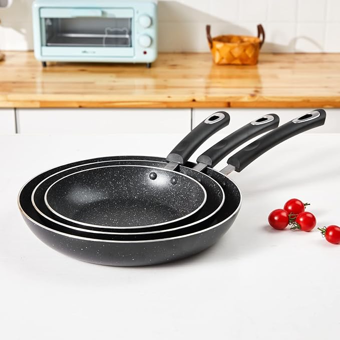 Nonstick Frying Pan Set-3-Pieces Skillet Set Induction Compatible, 8 Inch - Image 8