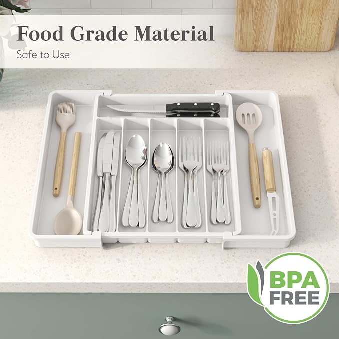 Lifewit Silverware Drawer Organizer, Expandable Utensil Tray - Image 7