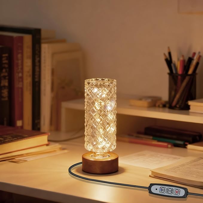 Dimmable Crystal Night Light, Small Bedside Lamp, Nightlight by Unknown