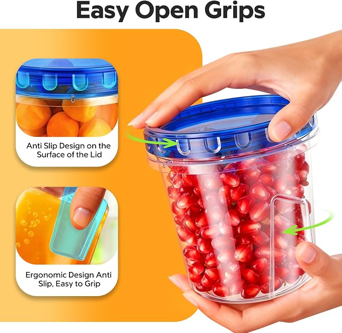 HOMETALL Freezer Storage Containers, Airtight Plastic Food Storage Containers - Image 4
