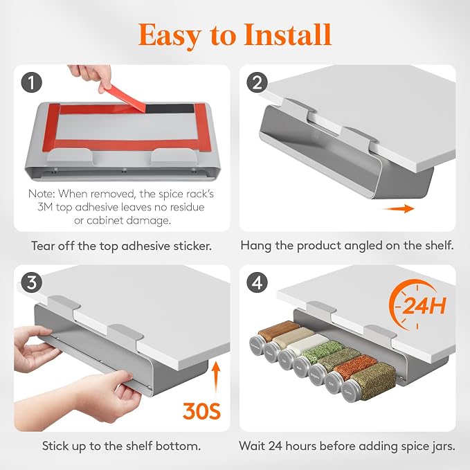Lifewit Under Cabinet Spice Rack Organizer - Image 5