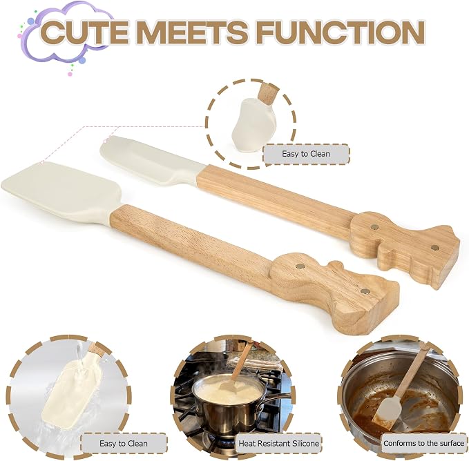 Rabbit-Shaped Silicone Spatula Set – Food Grade, Heat Resistant Baking & - Image 2