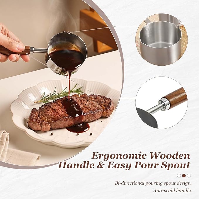 Mini Sauce Pan 250ml, Stainless Steel Butter Warmer - Image 4