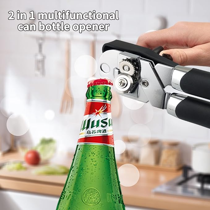 Safring Can Opener Manual, Handheld Strong Heavy Duty Stainless Steel Can Opener - Image 5