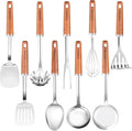 9PCS 18/8 Stainless Steel Kitchen Utensils Set, Heavy Duty Wooden Handle by Unknown