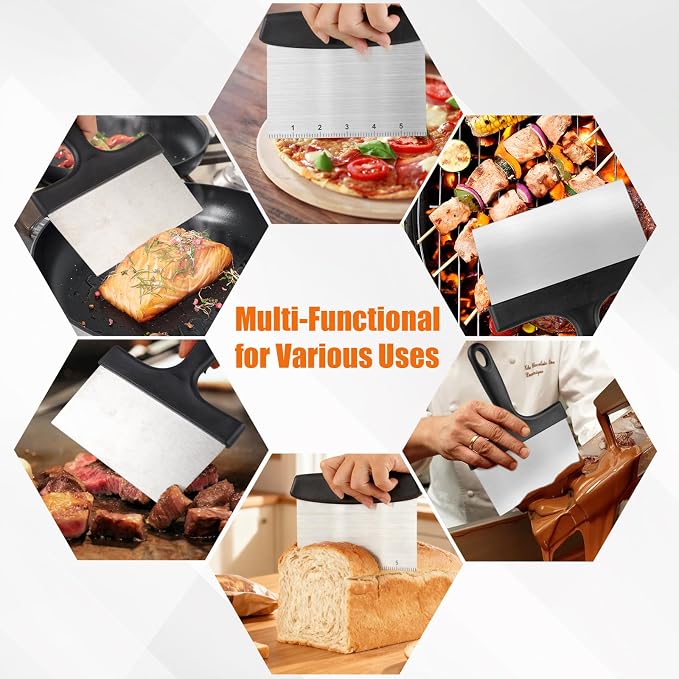 Grill Scraper&Bench Scraper Set，Food Scraper - Image 6