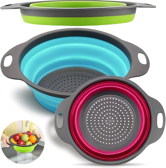 Silicone Collapsible Colander Sink Colander Collapsible Camping Versatile - Image 6