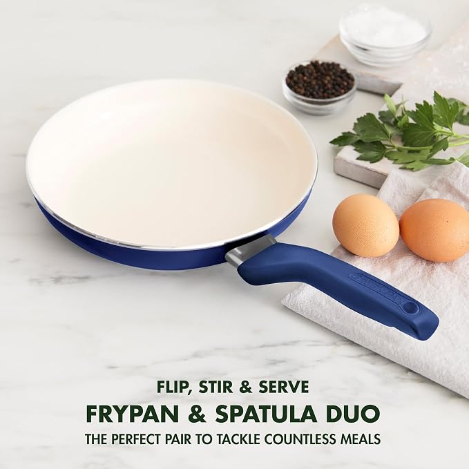 GreenPan Rio Healthy Ceramic Nonstick 8" Frying Pan Skillet and Silicone - Image 3