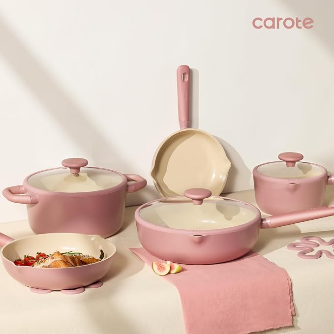CAROTE 21pcs Cookware Set Nonstick Pots and Pans Set, Ceramic Cookware Set - Image 9
