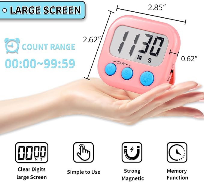Timer for Kids Teachers Supplies Digital Kitchen Timers for Cooking Large - Image 5