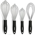 Anaeat Stainless Steel Kitchen Whisk Set of 4, Milk and Egg Beater Blender by Anaeat