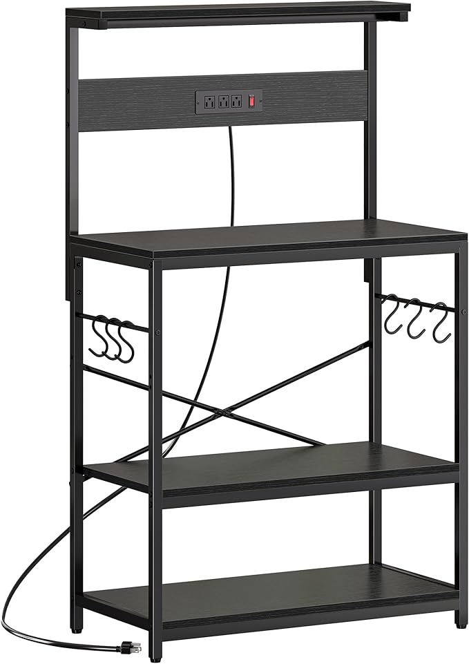 SUPERJARE Bakers Rack with Power Outlets, Microwave Stand, 31.5 X 16.5 Inch by SUPERJARE
