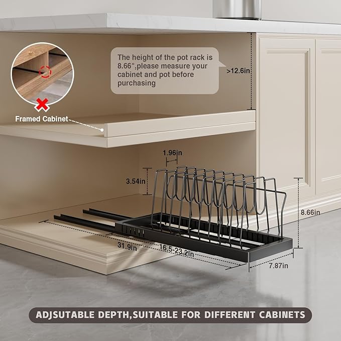 Magheo Pots and Pans Organizer Under Cabinet - Image 6