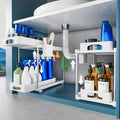 VERIFOST 2 Pack Under Sink Organizers and Storage, Double Sliding Kitchen by VERIFOST