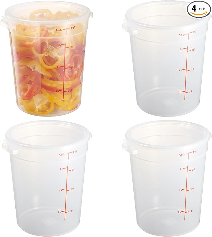 CURTA 8 Quart Translucent Round Food Storage Container by CURTA