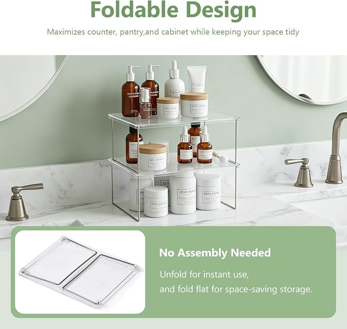 IVYHOME Pantry Organizer, Cabinet Storage Shelf Rack, Stackable Kitchen Cabinet - Image 4
