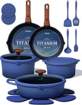 CAROTE 20Pcs Titanium Cookware Set, Pots and Pans Set Non Stick, Kitchen by CAROTE