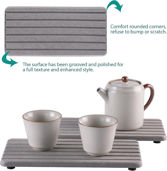 NiuYichee 2 PCS Water Absorbent diatomite Coasters, 8.3" x 4" Water Absorbing - Image 6