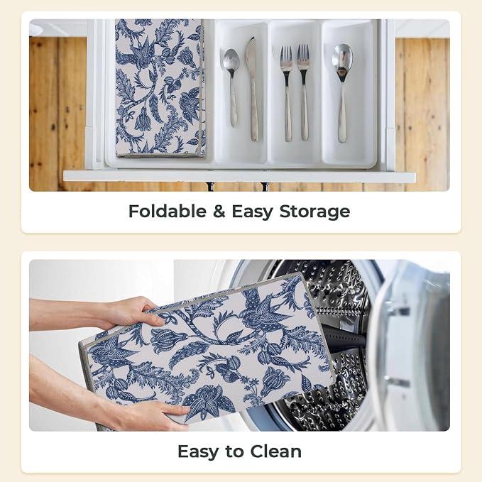 Dish Drying Mat Floral Print Microfiber kitchen drying mat, 20x15 inches - Image 3