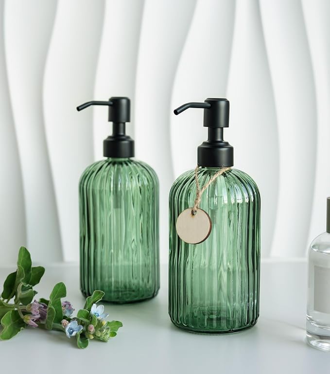 JASAI 18Oz Green Glass Soap Dispenser - Image 7