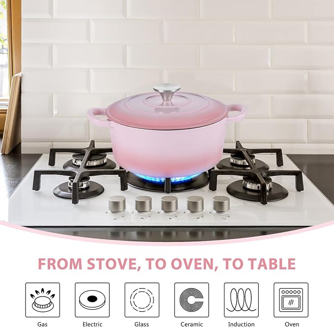E-far 3 Qt Enameled Cast Iron Dutch Oven - Image 5