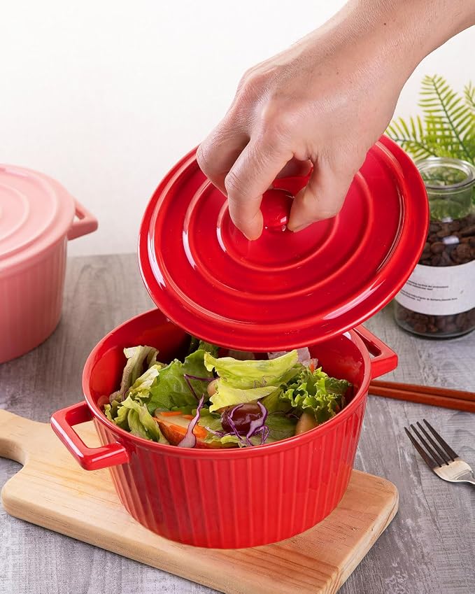 WHJY Red Colorful Ceramic Casserole Dish - Image 6