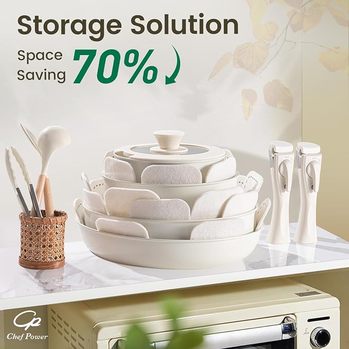 Chef Power Ceramic Nonstick Pots and Pans Set 19 Piece - Image 3