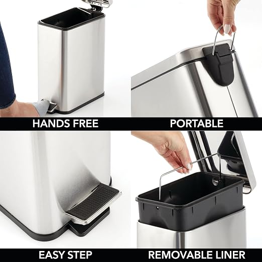 mDesign Pedal Bin — Waste Bin - Image 3