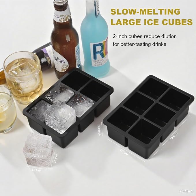 Large Ice Cube Tray for Whiskey, silicone ice cube trays - Image 2