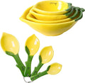 Lemon Shaped Measuring Cups and Spoon Set, Ceramic Kitchen Tools by VOTUM