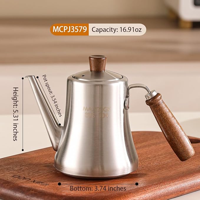 18/8 Stainless Steel Olive Oil Dispenser 500ml/16.9oz Drip-Free Pouring Oil Pot - Image 2