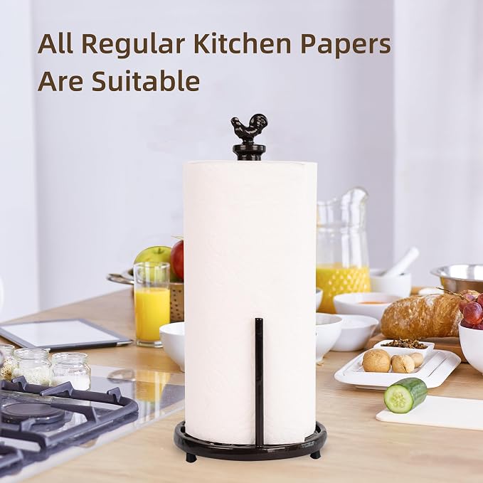 Cast Iron Rooster Paper Towel Holder - Image 5