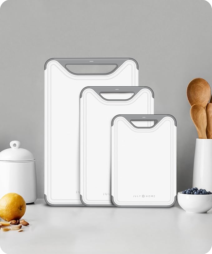 Cutting Boards for Kitchen, Plastic Cutting Board Set of 3, Dishwasher Safe - Image 9
