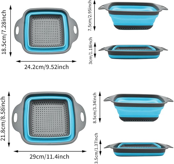 2 PCS Collapsible Colander, Collapsible Strainers - Image 2