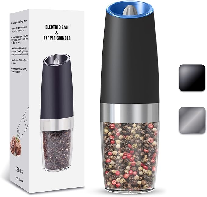 UNNEES Gravity Electric Salt and Pepper Grinder, Automatic Salt And Pepper by UNNEES