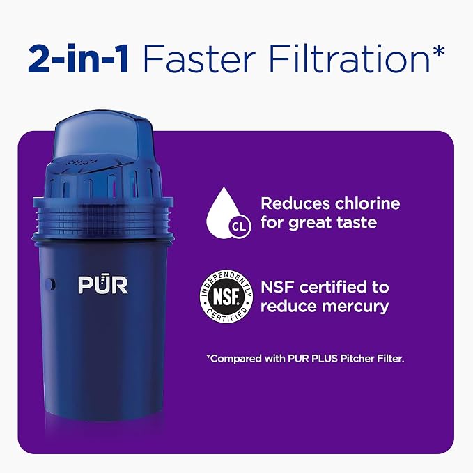 PUR 11-Cup Water Pitcher, 1 Filter, Great-Tasting Water, Dishwasher Safe - Image 4