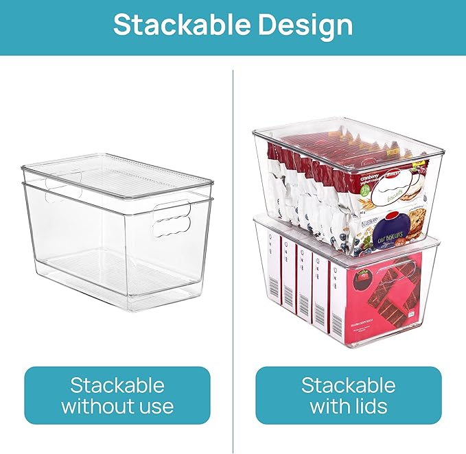 Vtopmart 12 Pack Clear Stackable Storage Bins - Image 3
