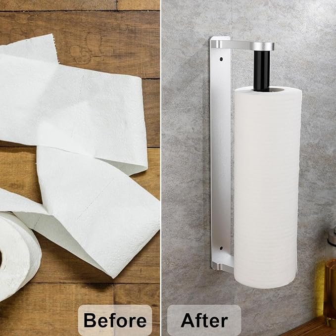 MONEER Paper Towel Holder Under Cabinet, Paper Towel Holder, Aluminum Alloy - Image 3
