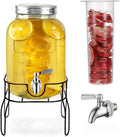 2 Gallon Drink Dispenser with 18/8 Stainless Steel Spigot, Sun Tea Glass Mason by Gasgimos