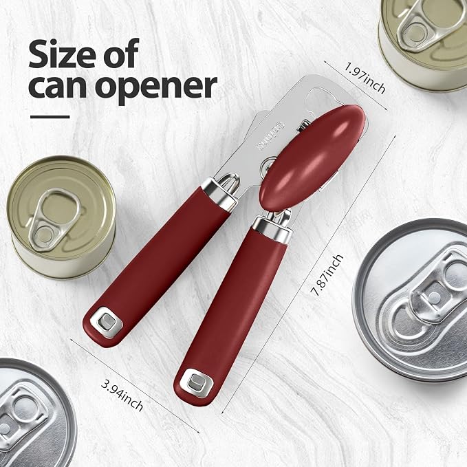 Safring Can Opener Manual, Heavy Duty Stainless Steel Smooth Edge Can Openers - Image 2