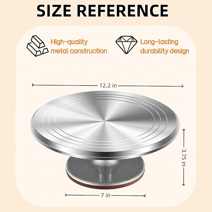 12-Inch Aluminum Alloy Cake Turntable - Image 5