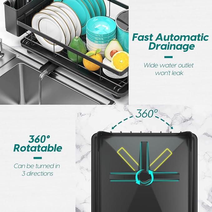 MERRYBOX Dish Drying Rack Space-Saving Dish Racks - Image 3