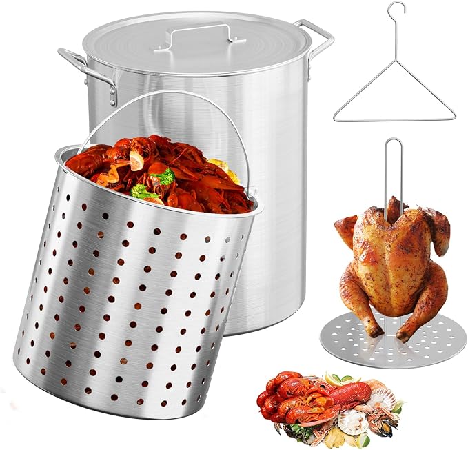 Bonnlo 30QT Aluminum Stock Pot for Boiling Seafood, Crawfish & Crab, Frying by Bonnlo