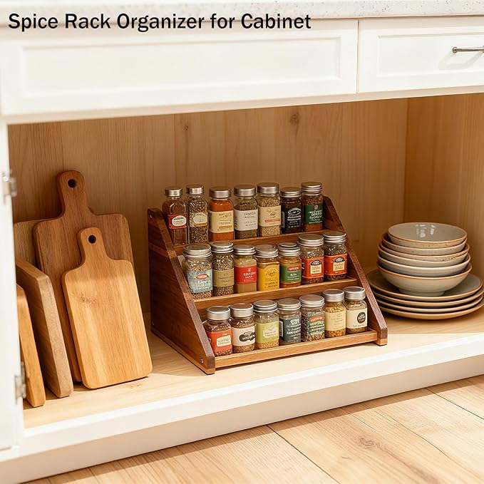 Acacia Wooden Spice Rack for Countertop - Image 5