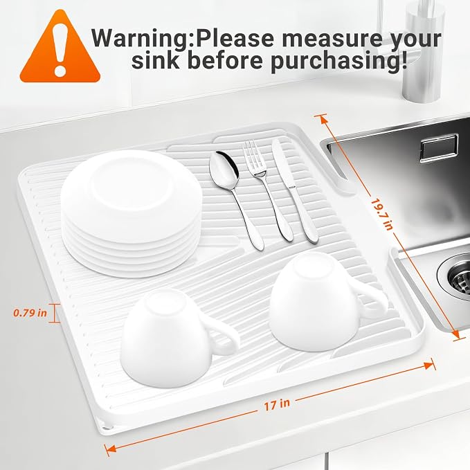 Silicone Dish Drying Mat for Kitchen Counter, Dish Drying Pad, Non-Slip Drain - Image 2