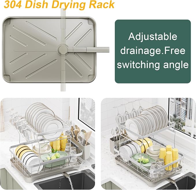 LIYI Dish Drying Rack, Large Dish Rack - Image 3
