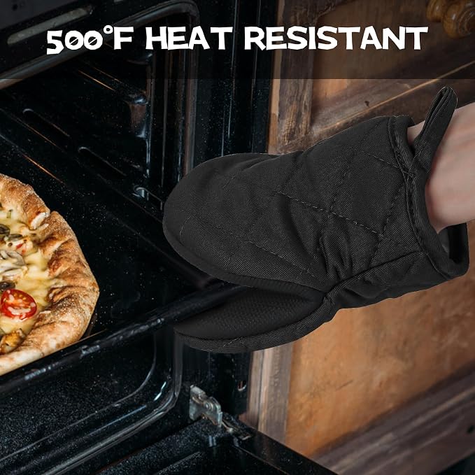 Oven Mitts and Pot Holders Set, Heat Resistant Silicone Kitchen Mini Oven - Image 5